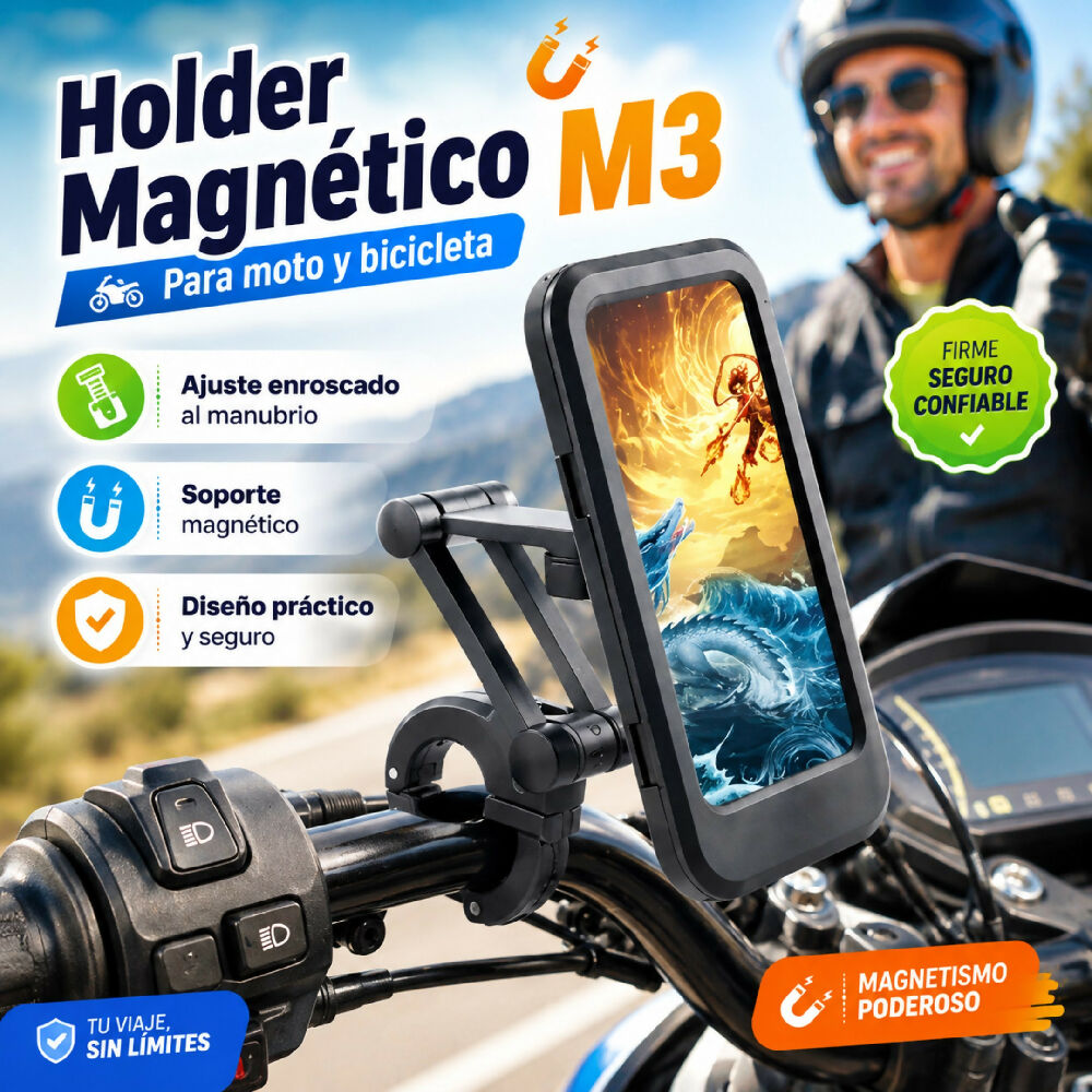 Soporte Holder M3 Para Celular Moto Y Bicicleta Con Rotación 360°
