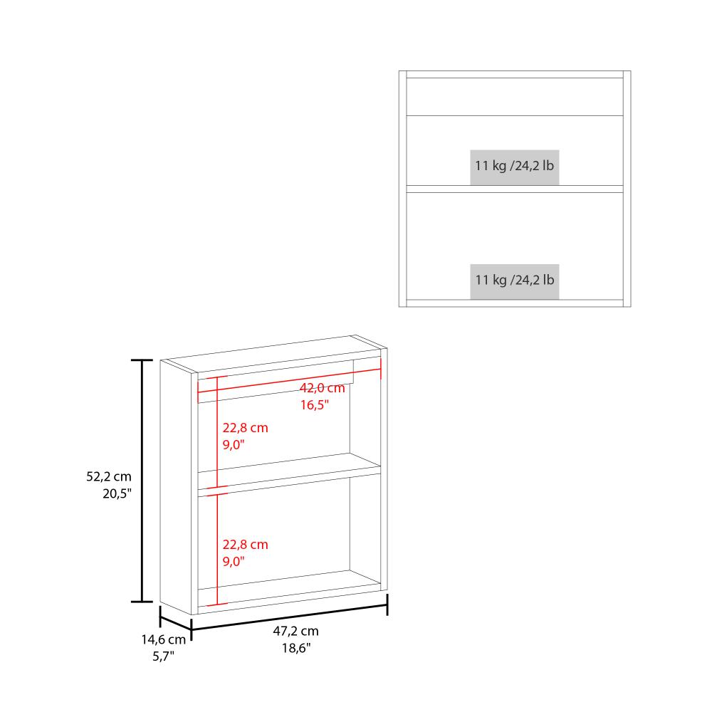 Gabinete de Baño Heston, Blanco, con Espejo y Dos Entrepaños