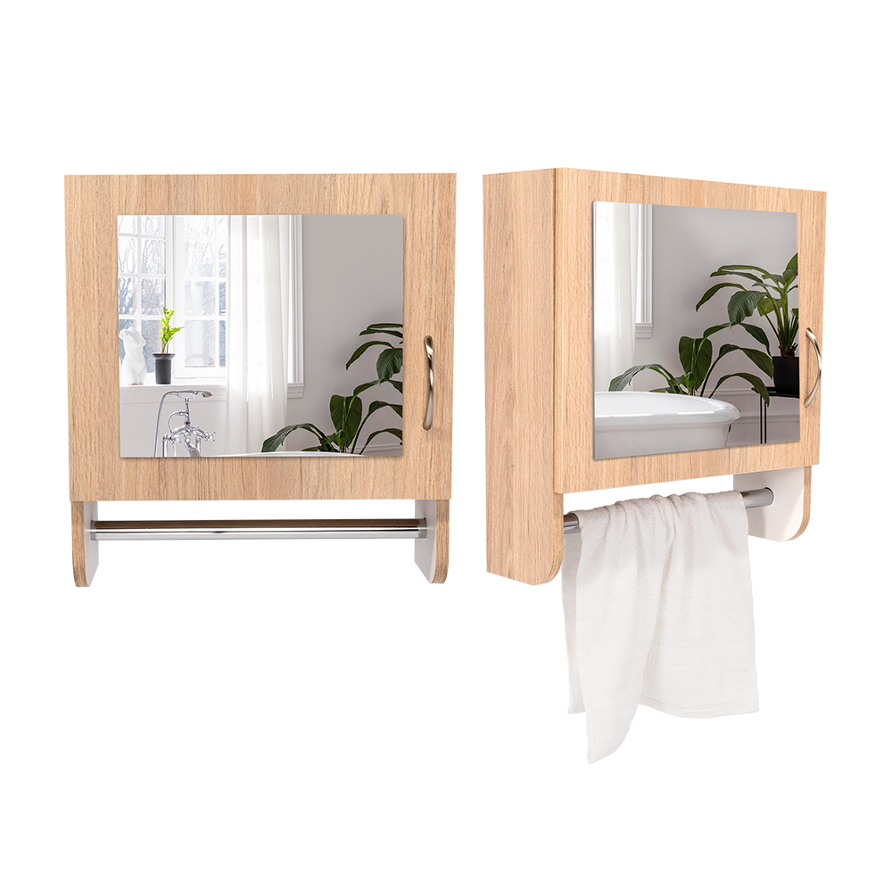 Gabinete de Baño Aqua, Beige y Blanco, Incluye Espejo X2