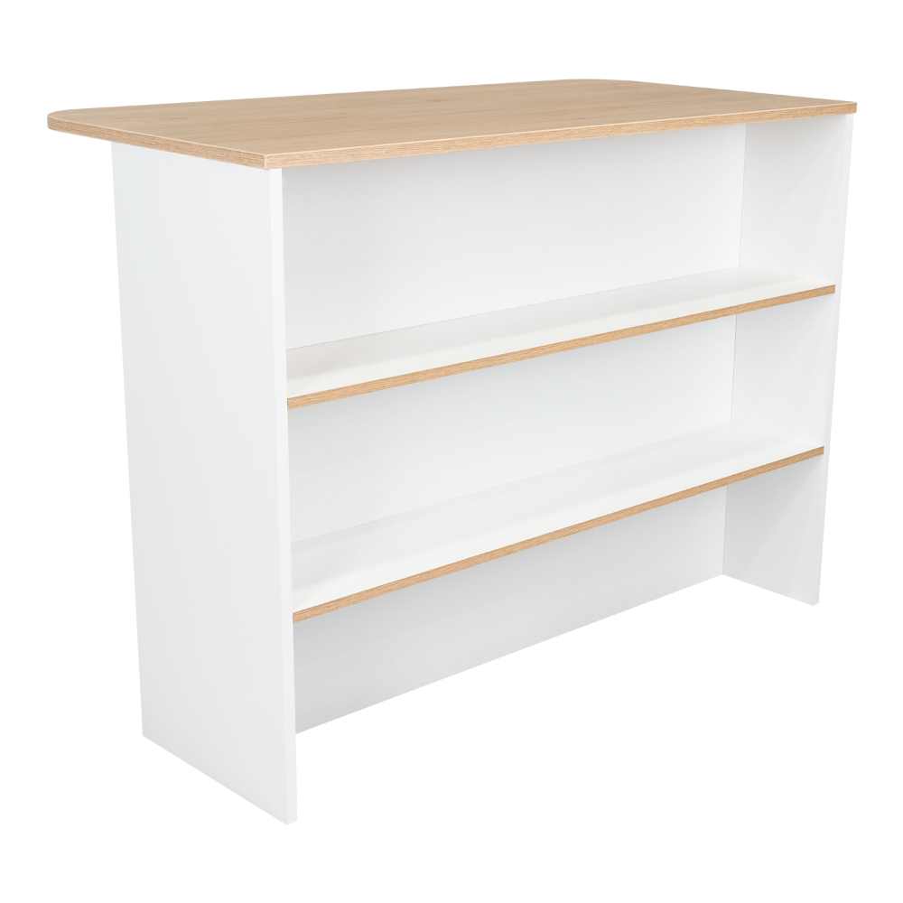 Barra de Cocina Diamante, Blanco Duqueza y Beige, Con Amplia Superficie ZF