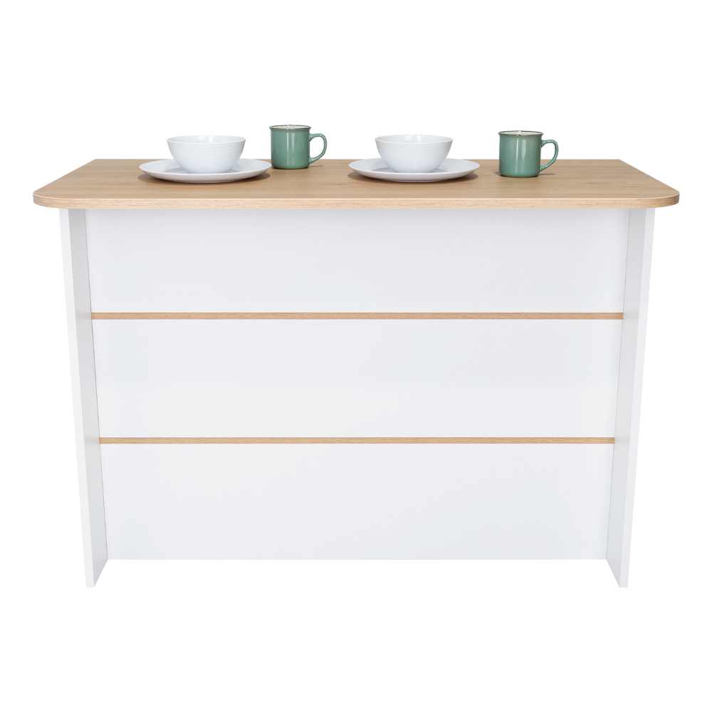 Barra de Cocina Diamante, Blanco Duqueza y Beige, Con Amplia Superficie ZF