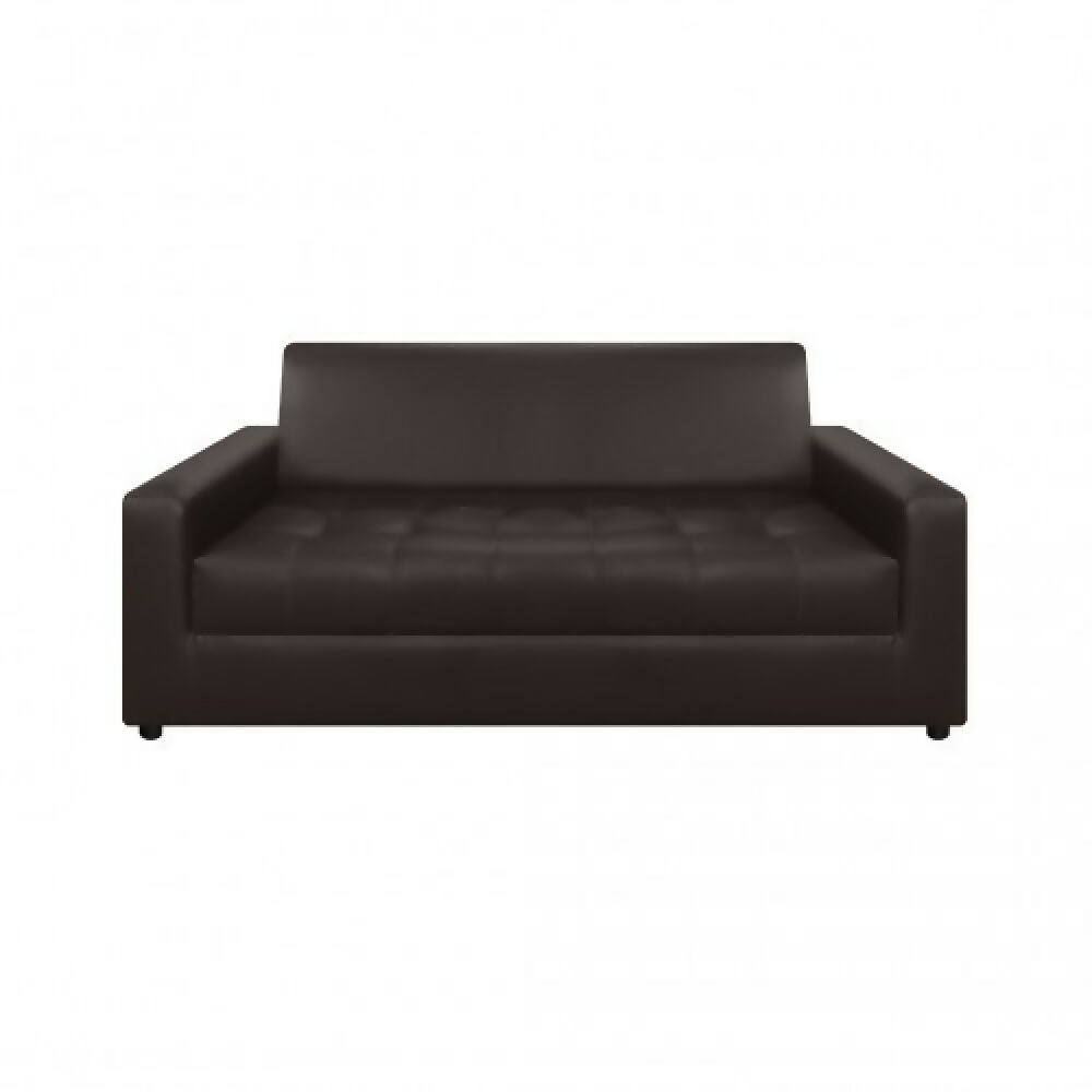 Sofá Alondra L Cuero Sintético Café 3 Puestos