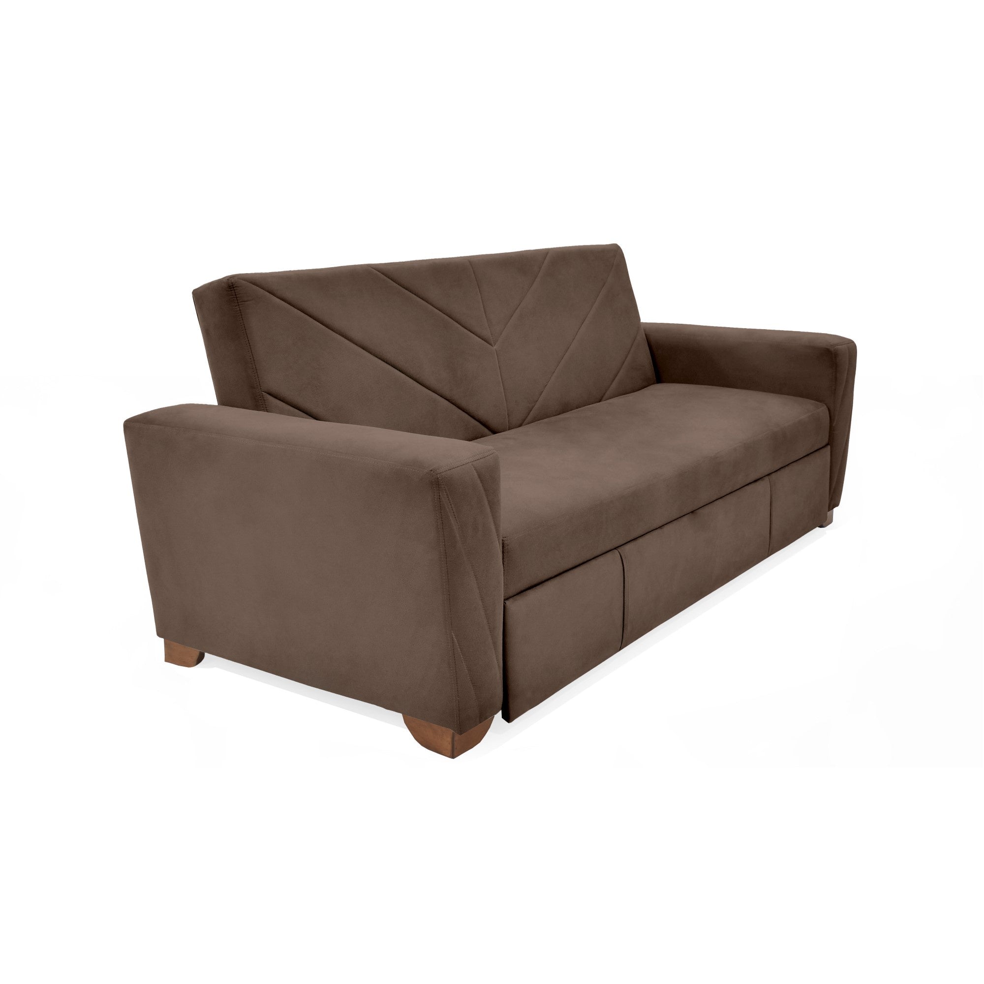 Sofa Cama Vancouver 3 Puestos Tela Chocolate