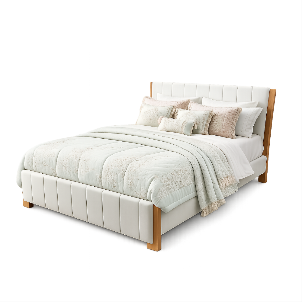 Cama Tapizada Hammar en madera