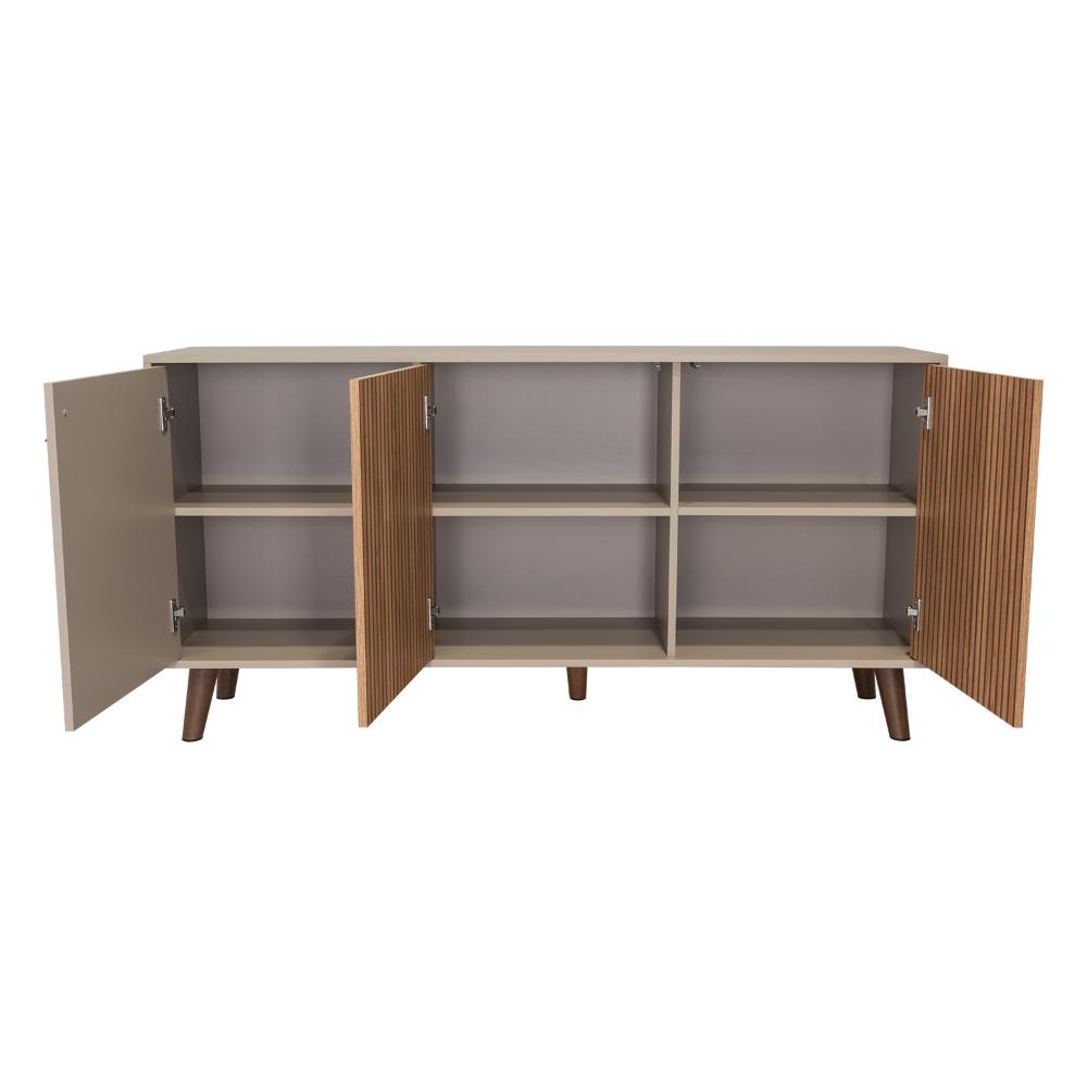 Mesa Auxiliar Mirabella, Cocoa, con Dos Puertas Abatibles y Amplio espacio para Ubicar Objetos