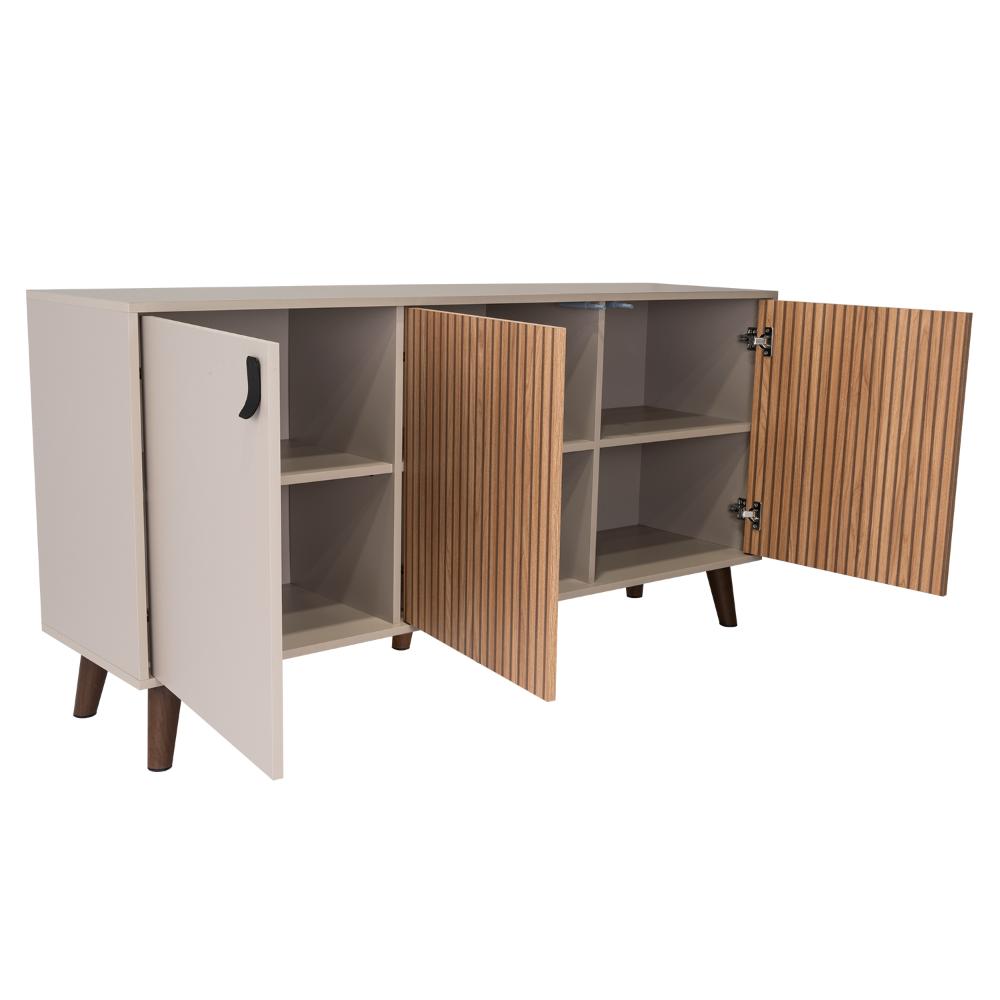 Mesa Auxiliar Mirabella, Cocoa, con Dos Puertas Abatibles y Amplio espacio para Ubicar Objetos