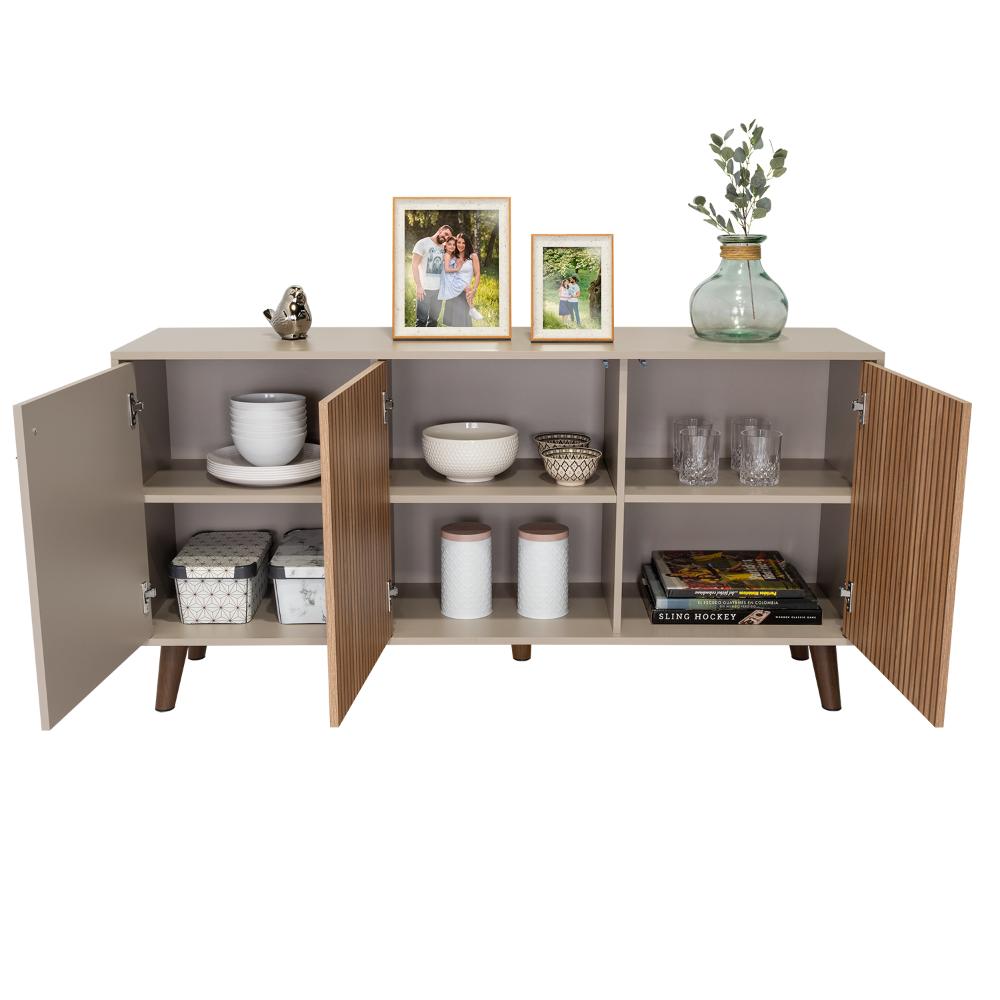 Mesa Auxiliar Mirabella, Cocoa, con Dos Puertas Abatibles y Amplio espacio para Ubicar Objetos