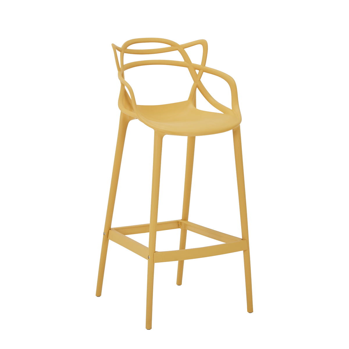 Set de 2 Sillas para Bar Palermo, Mostaza, con Reposa Pies Doble Propósito