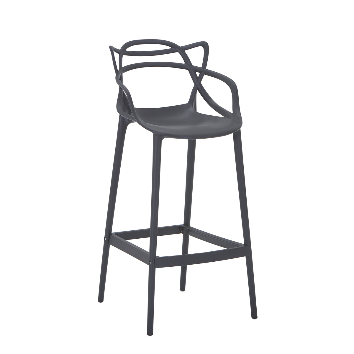 Set de 4 Sillas para Bar Palermo, Negro, con Reposa Pies Doble Proposito