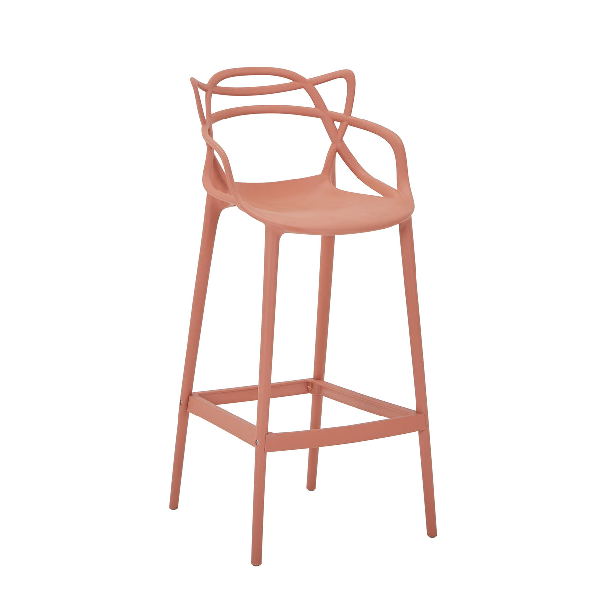 Set de 4 Sillas para Bar Palermo, Terracota, con Reposa Pies Doble Propósito
