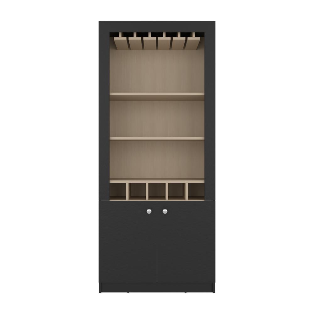 Bar Tonny, Wengue y Cartagena, con Espacio Superior para Almacenar Copas de Vino ZF