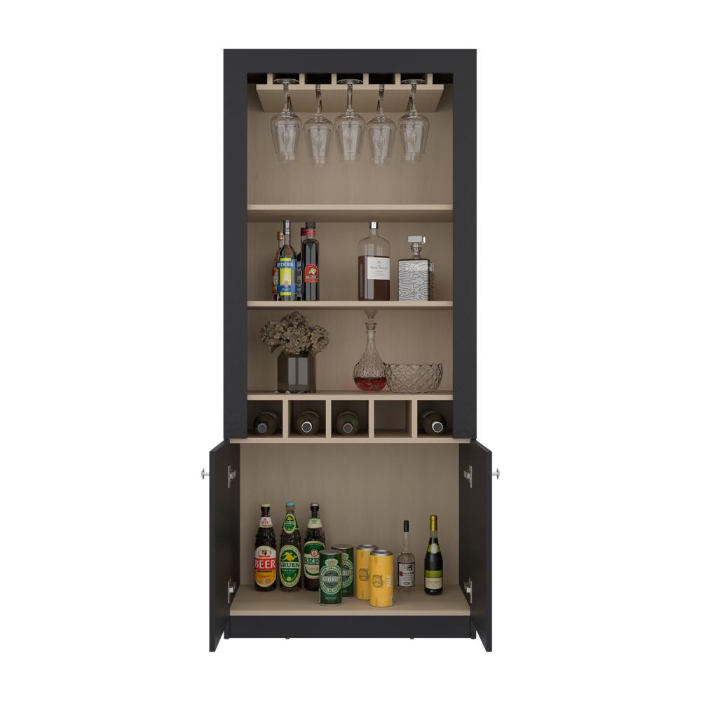 Bar Tonny, Wengue y Cartagena, con Espacio Superior para Almacenar Copas de Vino ZF
