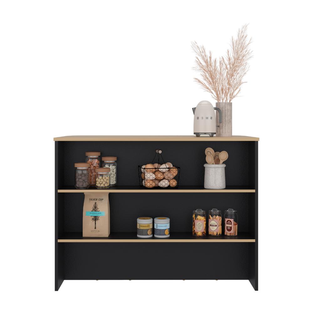 Barra de Cocina Diamante, Wengue y Fresno Europeo, Con Entrepaños