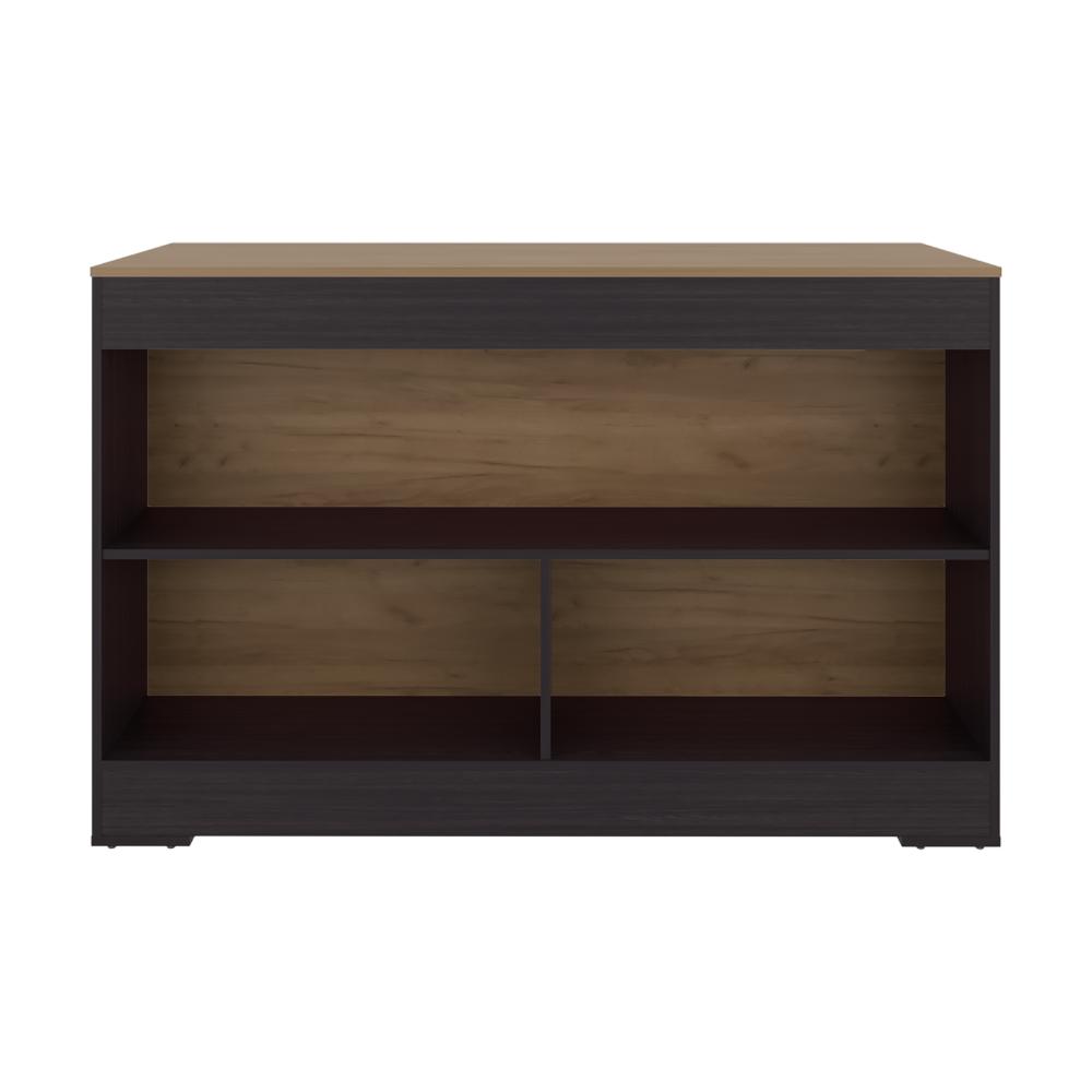 Barra de Cocina Kuho, Kronos Wengue y Krono Fresno, Moderna con variedad de entrepaños y espacios para ubicar objetos de cocina ZF