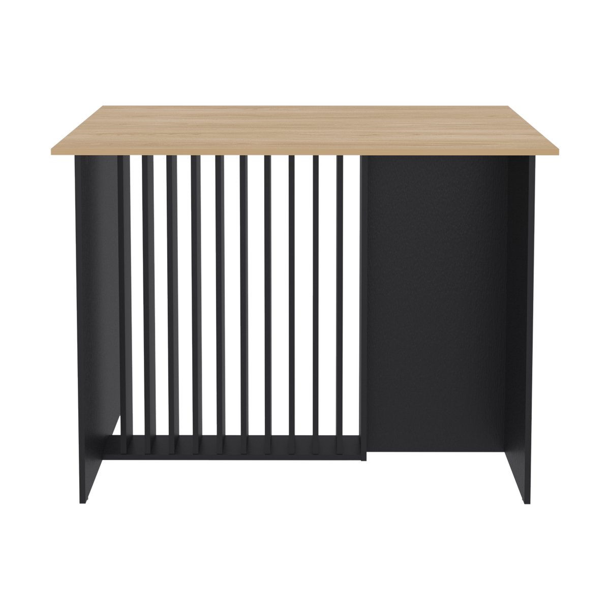 Barra de Cocina Nativa, Color Wengue y Fresno Europeo, con Amplia Superficie en la Mesa