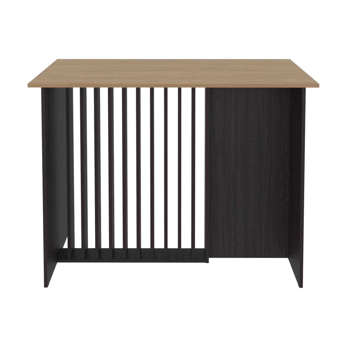 Barra de Cocina Nativa, Color Wengue y Fresno, con Amplia Superficie en la Mesa ZF