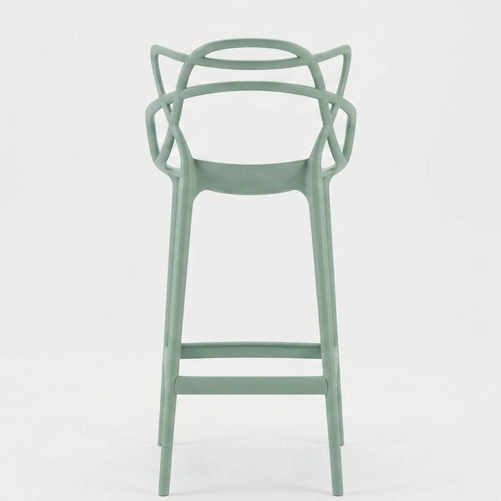 Silla para Bar Palermo, Verde, con Reposa Pies Doble Propósito