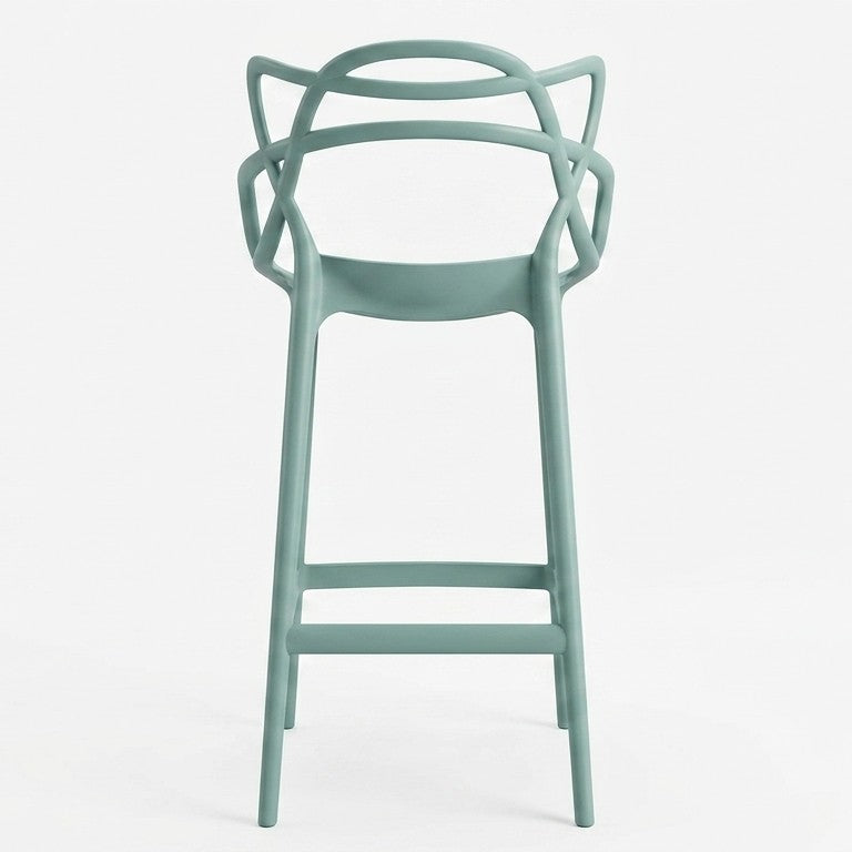 Set de 4 Sillas para Bar Palermo, Verde, con Reposa Pies Doble Propósito