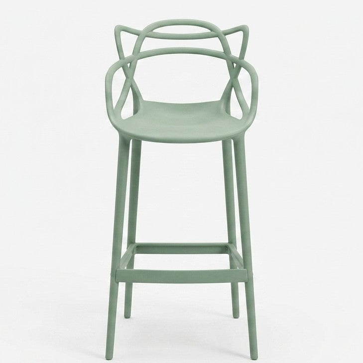 Silla para Bar Palermo, Verde, con Reposa Pies Doble Propósito