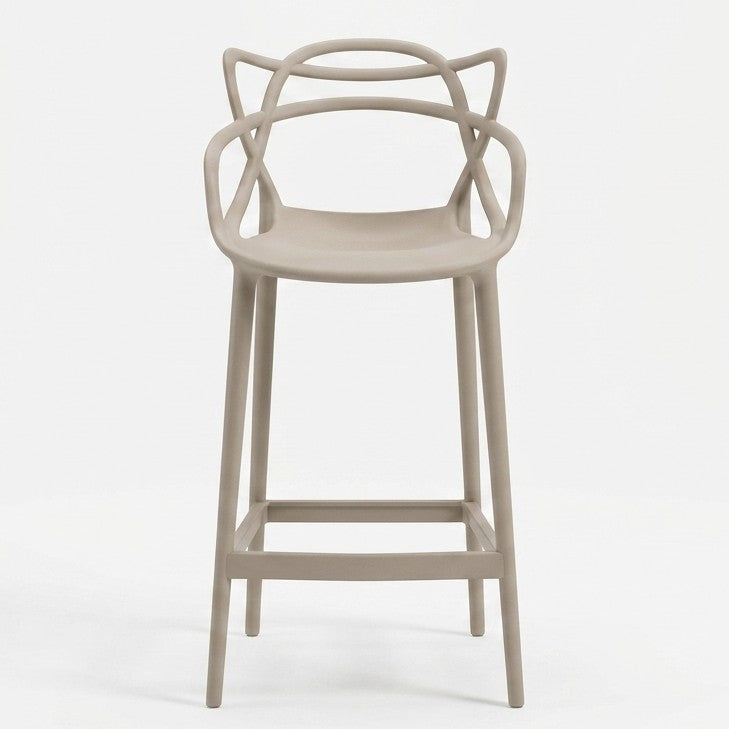 Set de 2 Sillas para Bar Palermo, Taupe, con Reposa Pies Doble Propósito