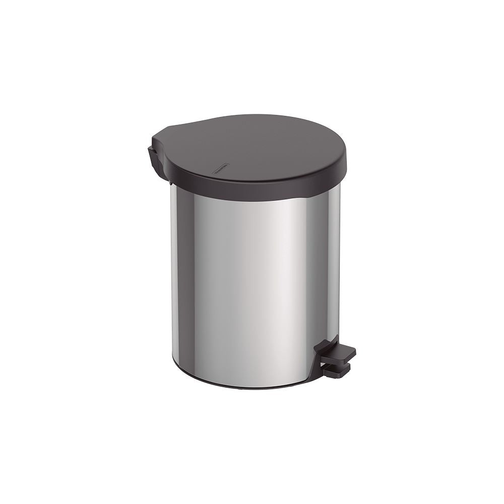 Basurero de Pedal,tapa plastica negra Linea New 12 Lt