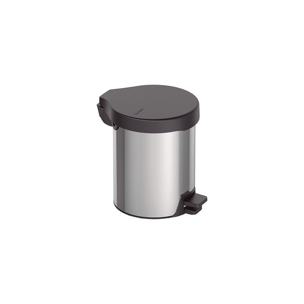 Basurero de Pedal,tapa plastica negra Linea New 5 Lt