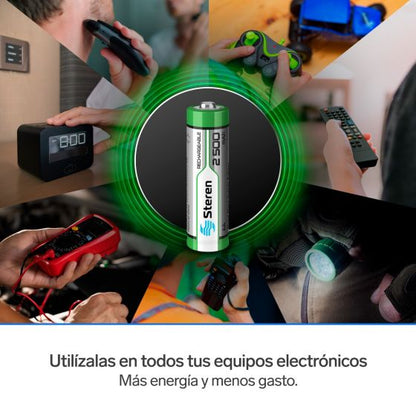 Batería Recargable Steren NiMH 1,2 V - 2500 mAh