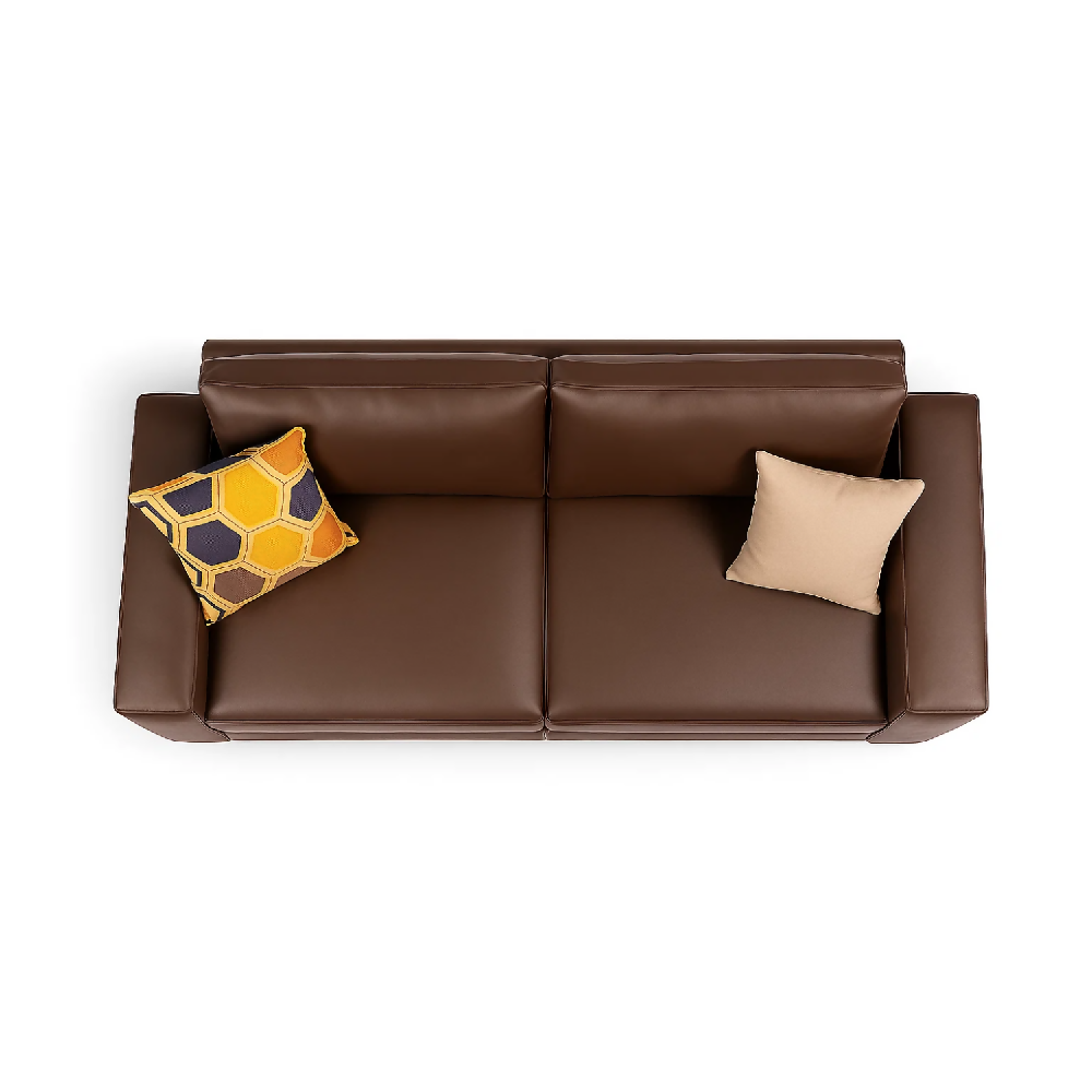 Sofá Prestige 3 Puestos Marrón Cuero Sintético 200x90x80