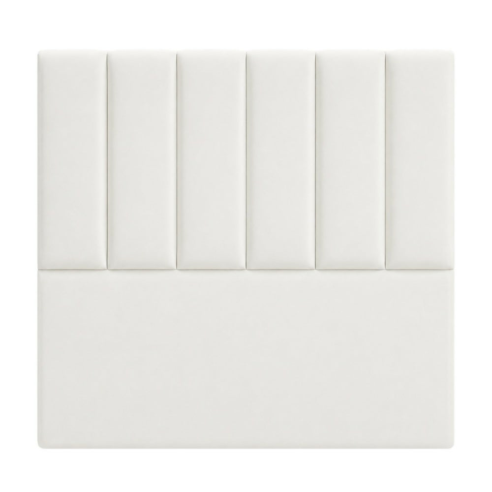 Cabecero Doble 140x60+55 Paneles Verticales Blanco Tela