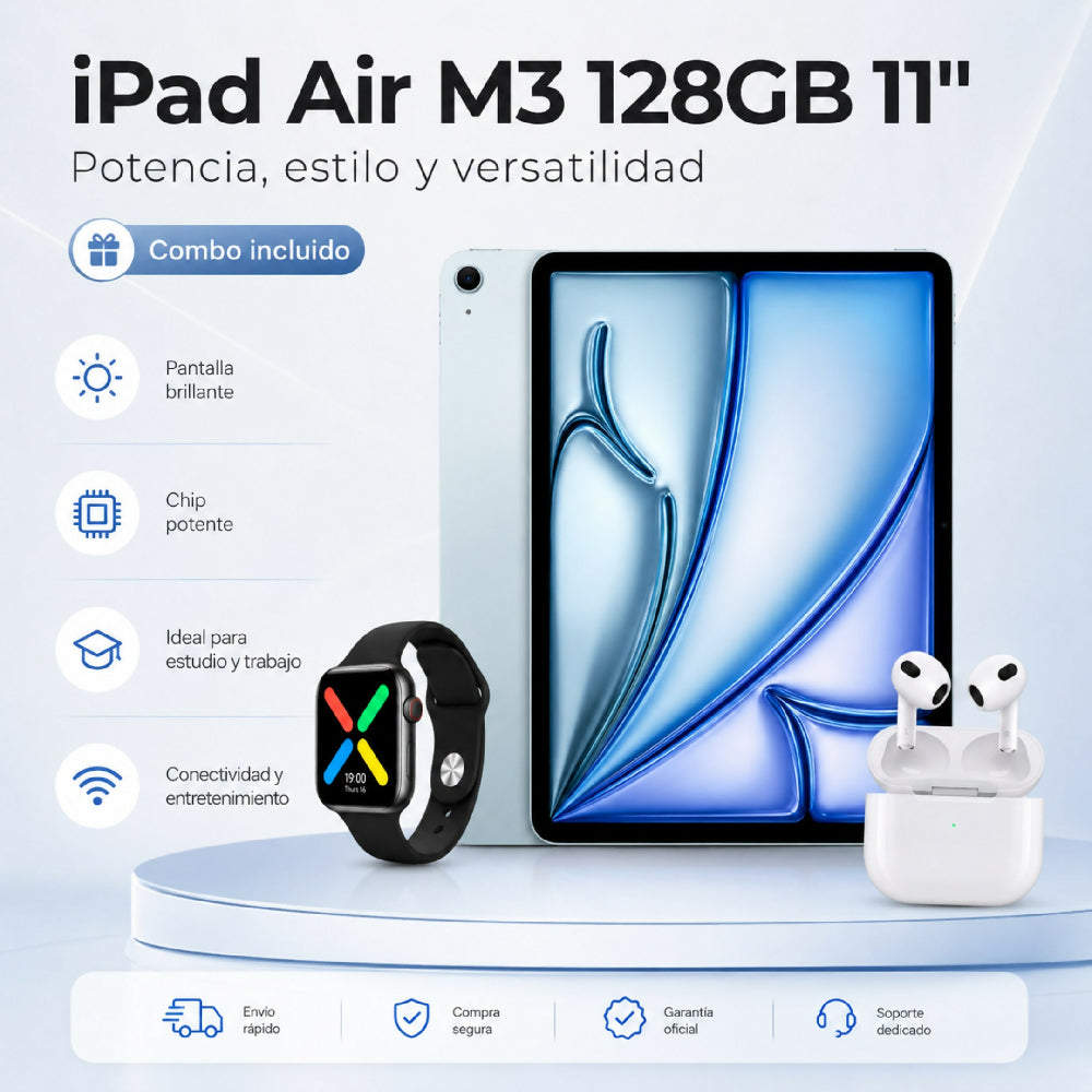 Tablet Apple IPad Air 11 M3 128gb Diseño UltraDelgado Celeste + Obsequio