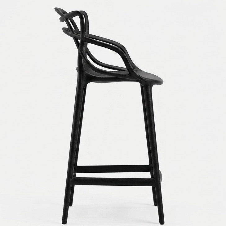 Silla para Bar Palermo, Negro, con Reposa Pies Doble Proposito
