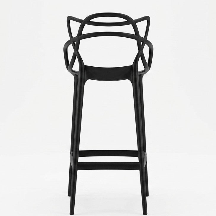 Set de 4 Sillas para Bar Palermo, Negro, con Reposa Pies Doble Proposito