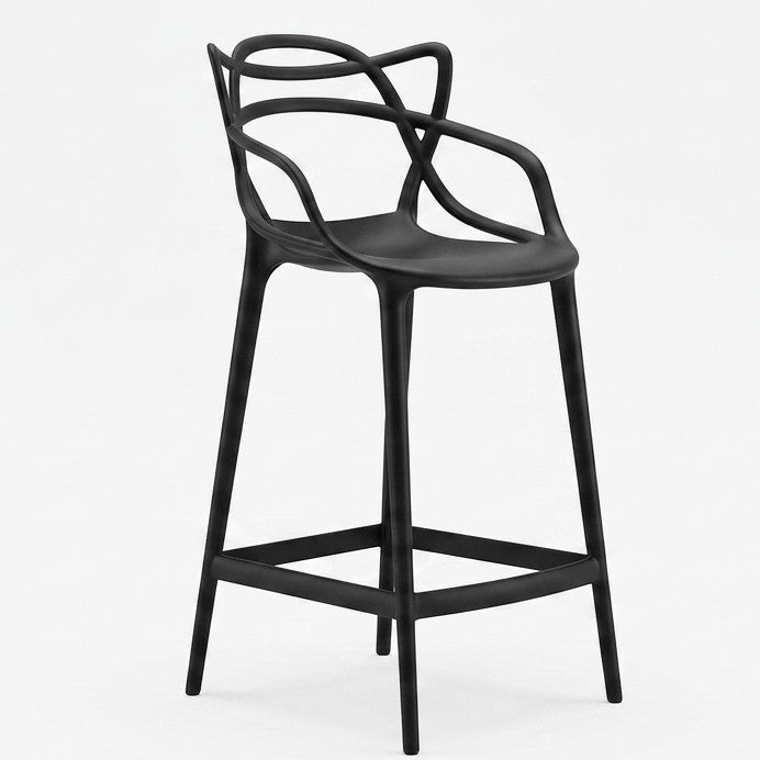 Silla para Bar Palermo, Negro, con Reposa Pies Doble Proposito