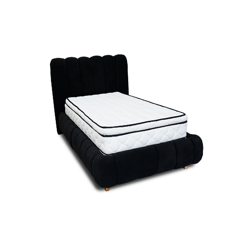 Combo Basecama Praga Modular Negro 120 Semidoble mas Espaldar