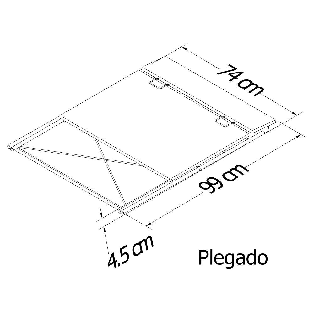 Escritorio plegable en madera con estructura en acero pintado negro