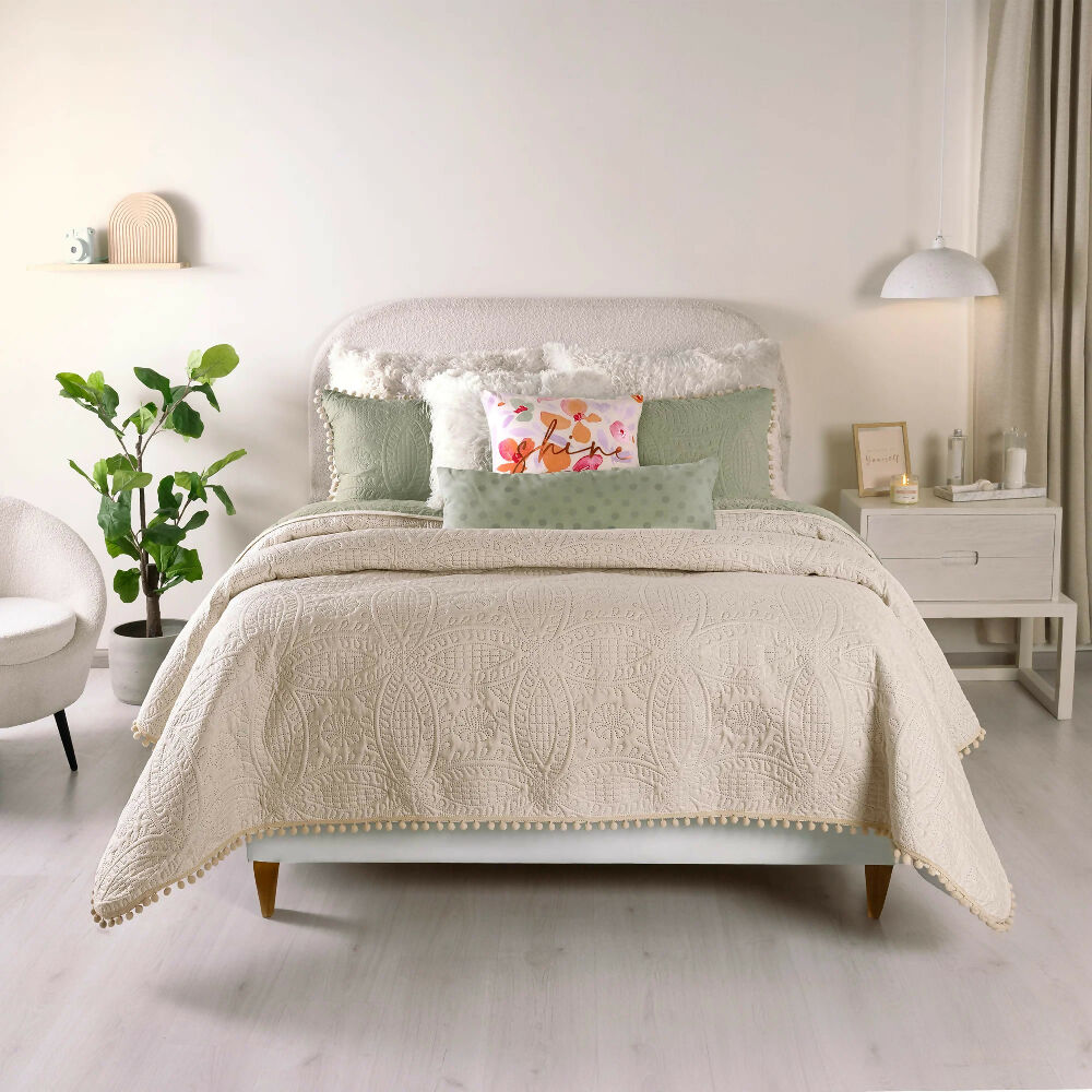 Juego Edredon Jade, para Cama Doble y Queen, 2 Vistas (Incluye 2 Fundas 2 Cojines)