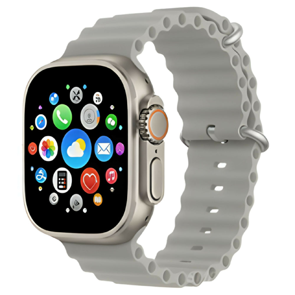 Smartwatch Tel 1 Mobulaa Gris Bluetooth Reloj Inteligente Con Pantalla HD, Frecuencia Cardíaca Y Batería Duradera