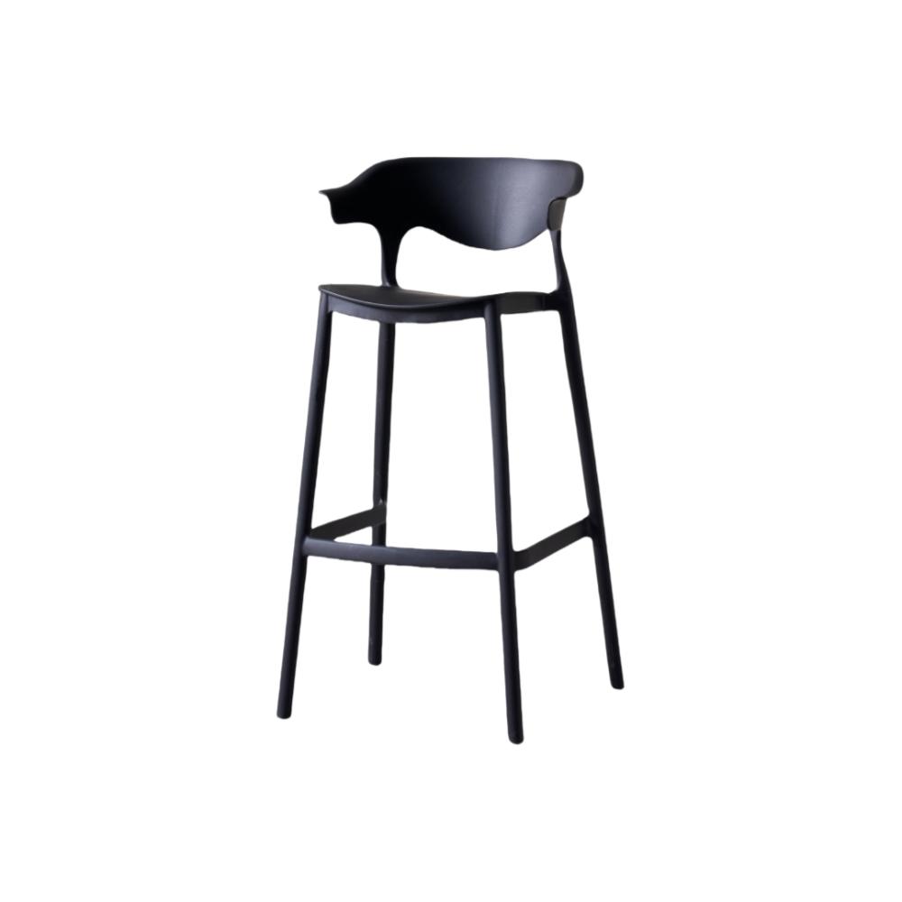 Silla para Bar Elena, Color Negro, Diseño Moderno