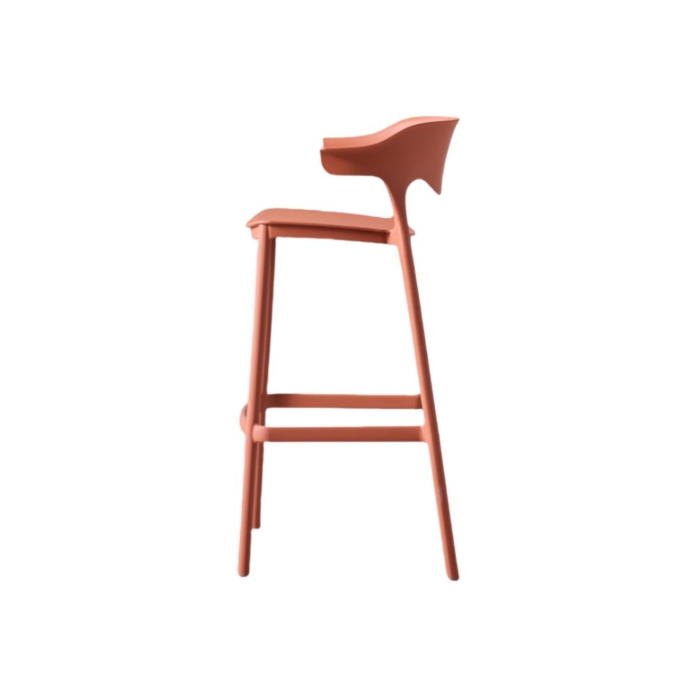 Silla para Bar Elena, Color Terracota, Diseño Moderno unidad que registra esta averiada