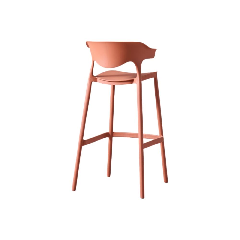 Silla para Bar Elena, Color Terracota, Diseño Moderno unidad que registra esta averiada