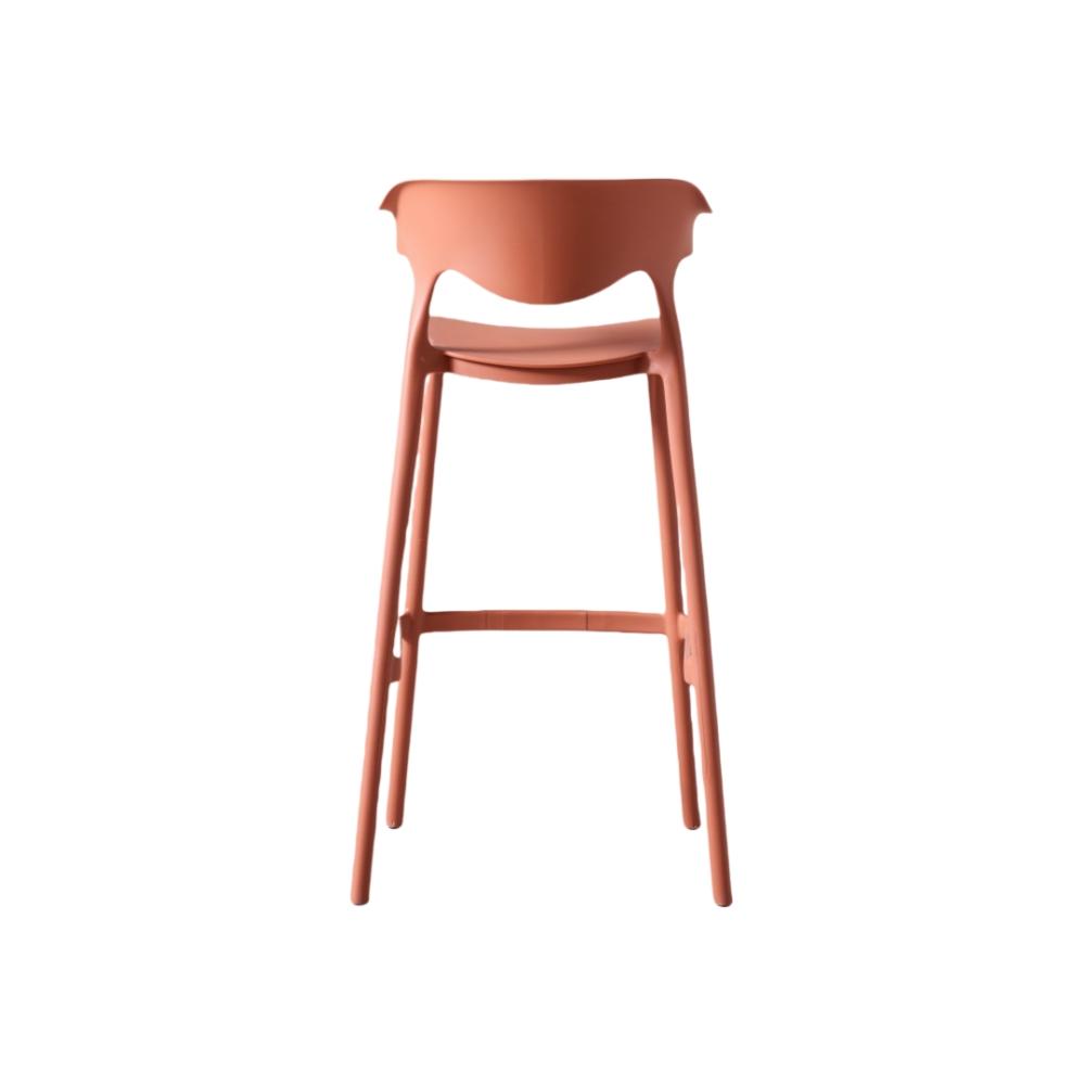 Silla para Bar Elena, Color Terracota, Diseño Moderno unidad que registra esta averiada
