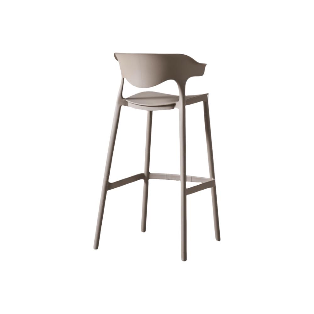 Silla para Bar Elena, Color Taupe, Diseño Moderno