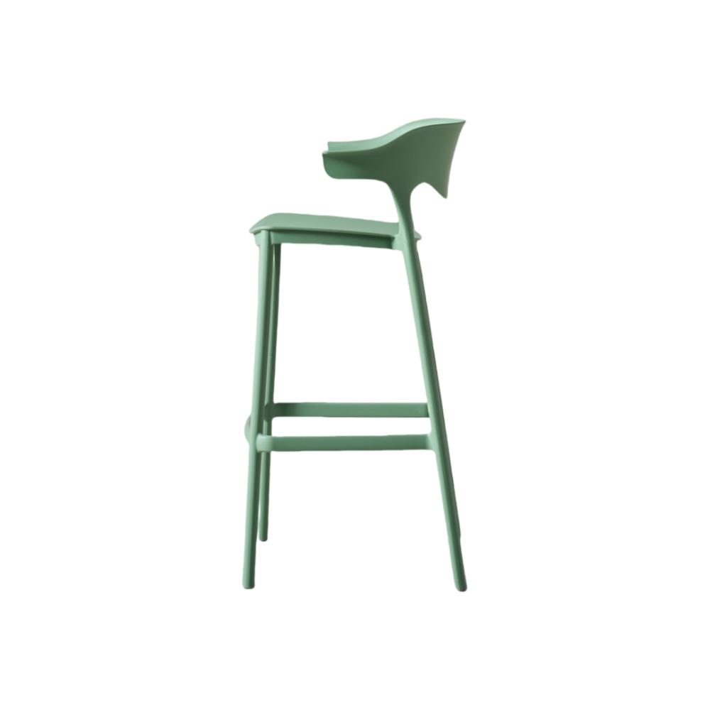 Silla para Bar Elena, Color Verde Oliva, Diseño Moderno X2