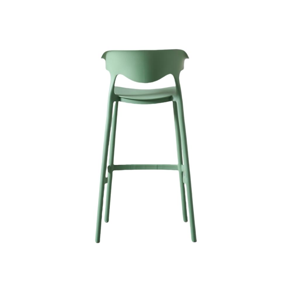Silla para Bar Elena, Color Verde Oliva, Diseño Moderno X2