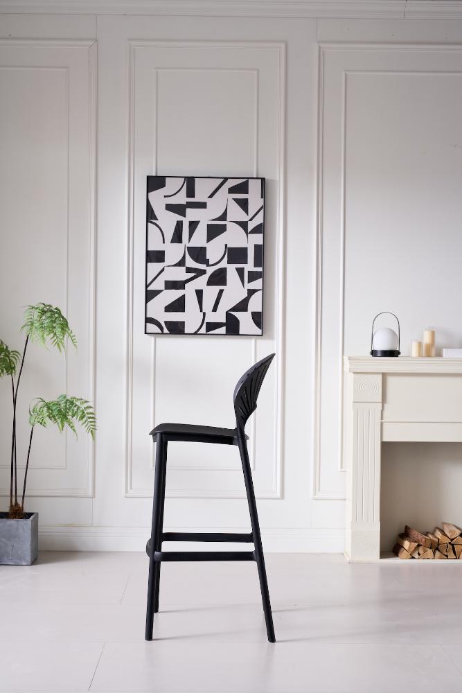 Silla para Bar Paraiso, Color Negro, Diseño moderno X2