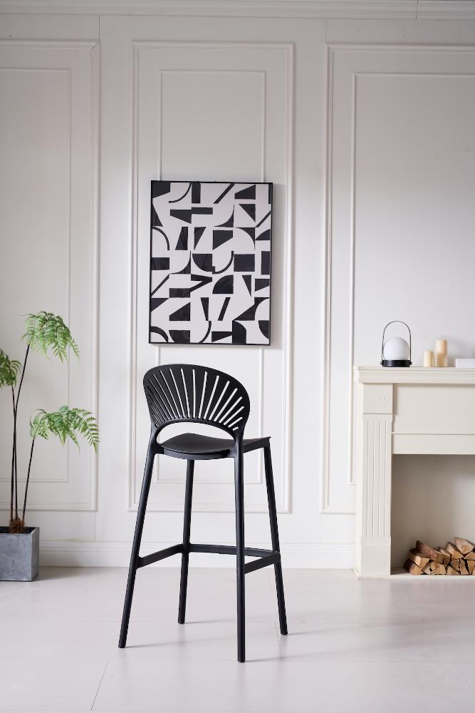 Silla para Bar Paraiso, Color Negro, Diseño moderno X2