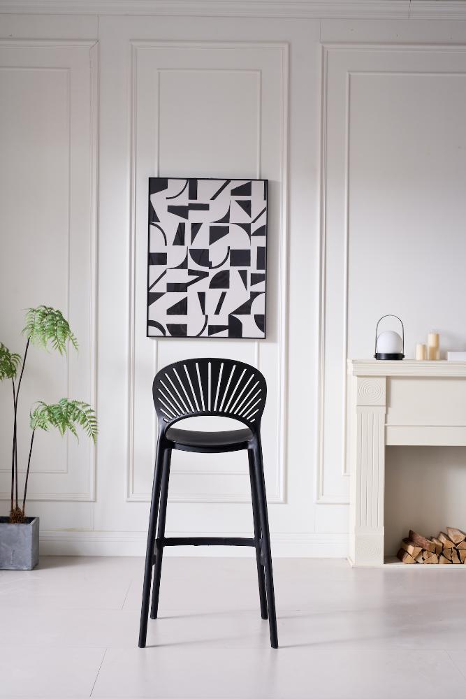 Silla para Bar Paraiso, Color Negro, Diseño moderno X2