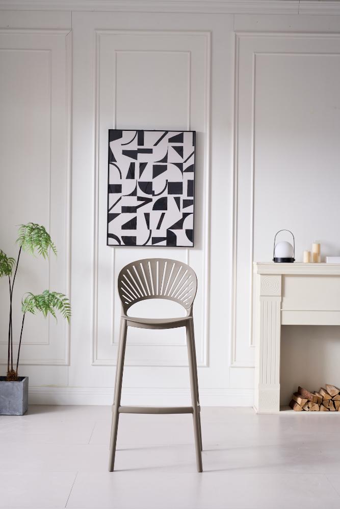 Silla para Bar Paraíso, Color Taupe, Diseño Moderno