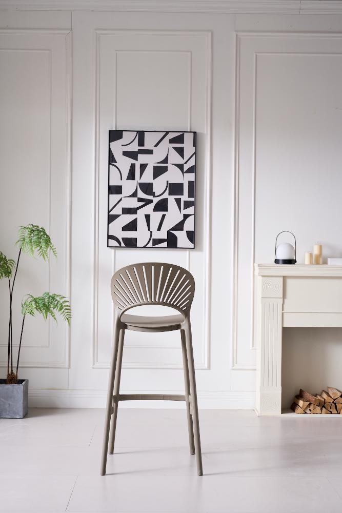 Silla para Bar Paraíso, Color Taupe, Diseño Moderno