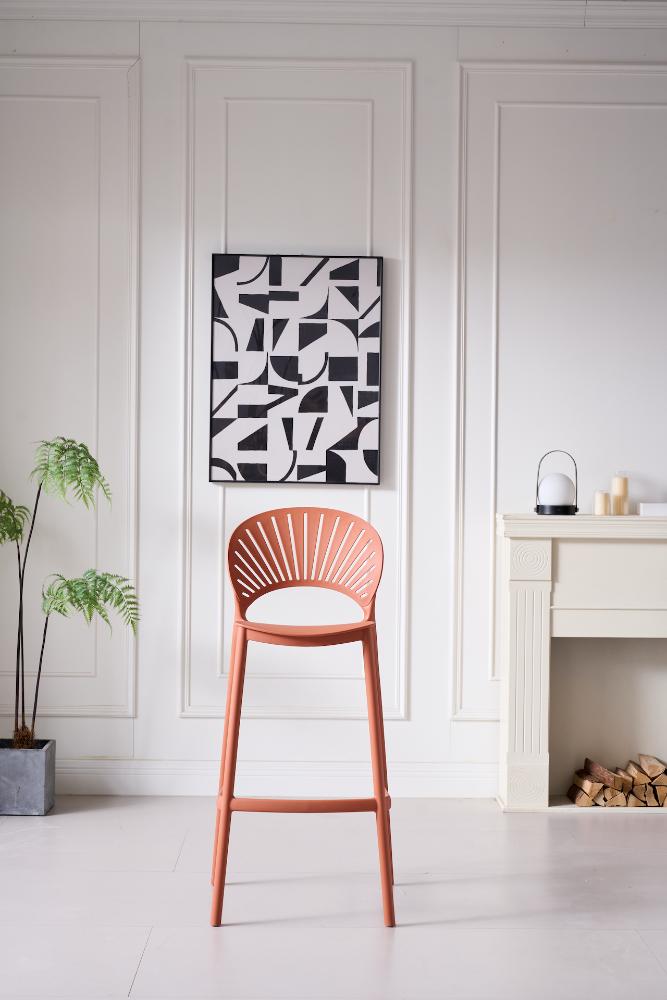 Silla para Bar Paraiso, Color Terracota, Diseño moderno X2